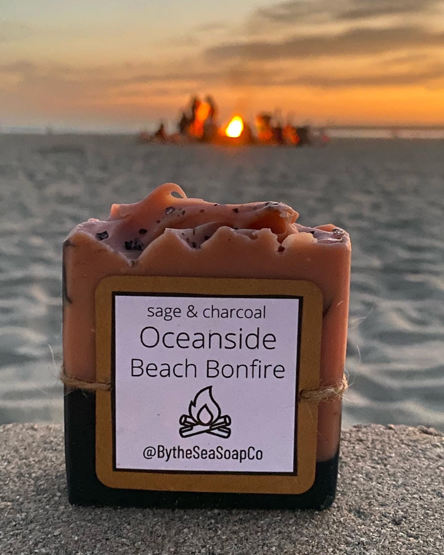 Oceanside Beach Bonfire - sage & charcoal