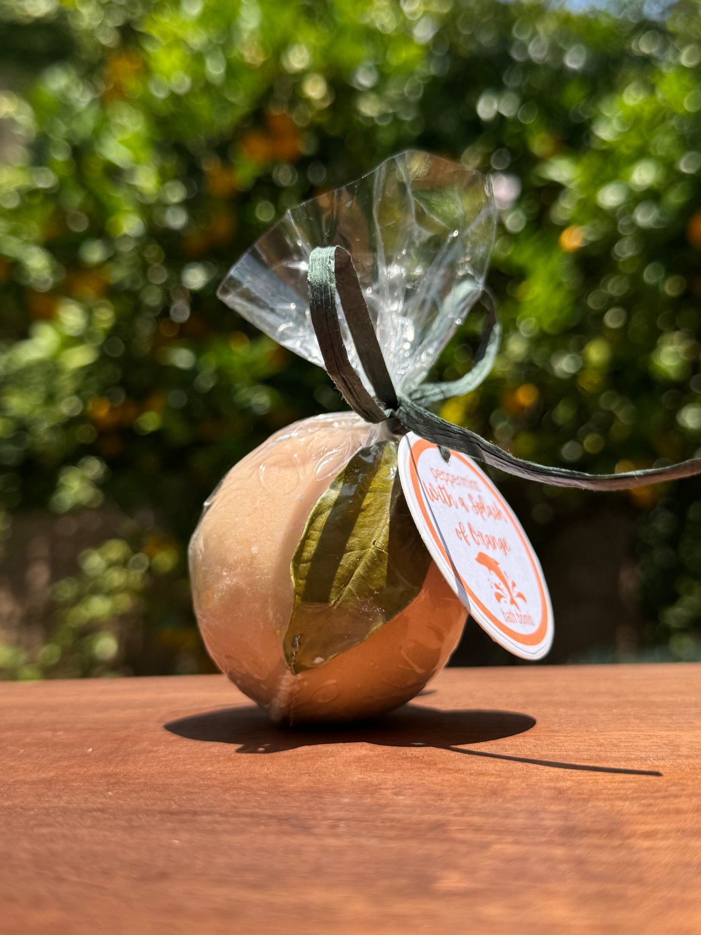 With a Splash of Orange Bath Bomb - orange with a hint of peppermint