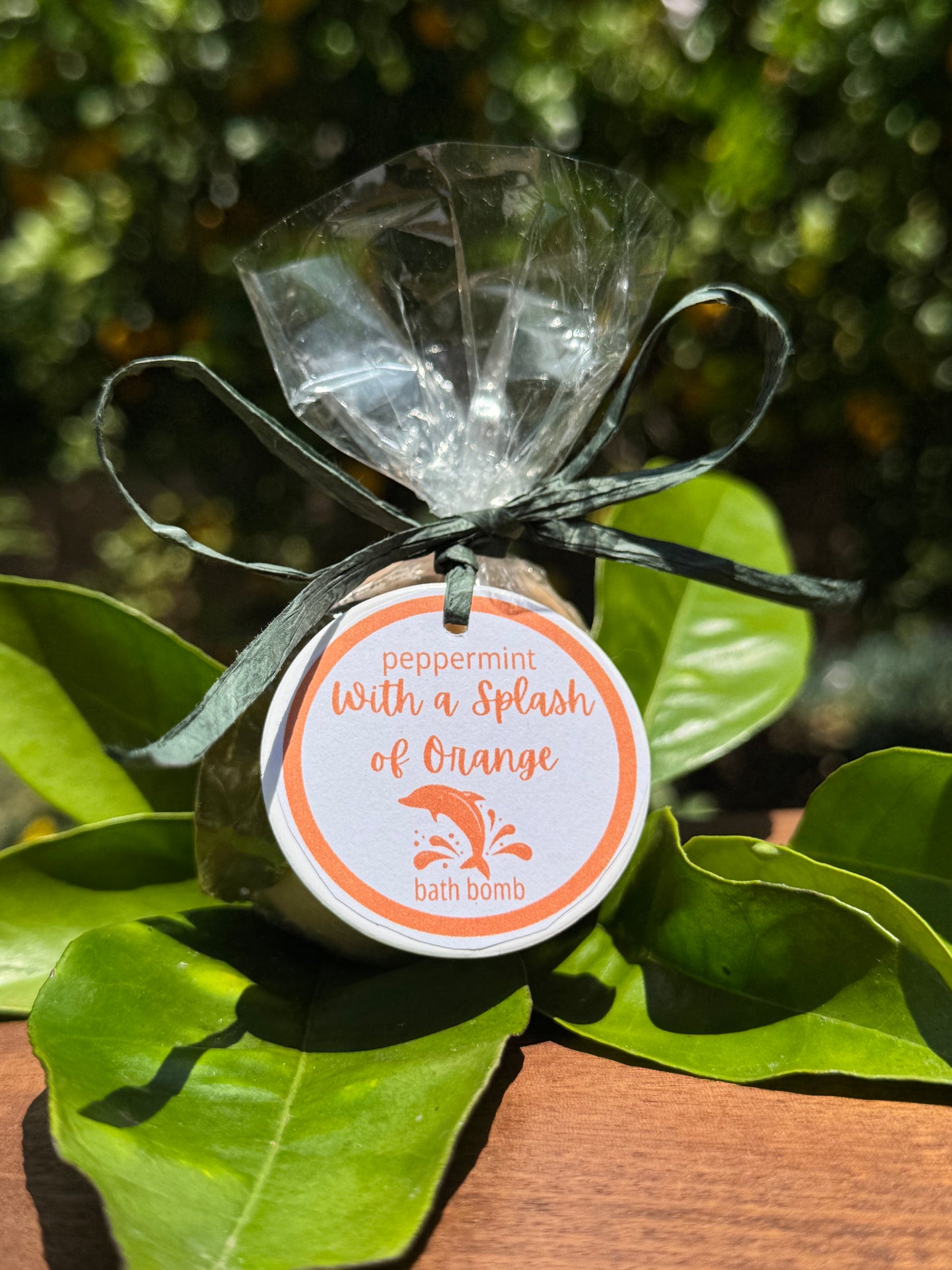 With a Splash of Orange Bath Bomb - orange with a hint of peppermint